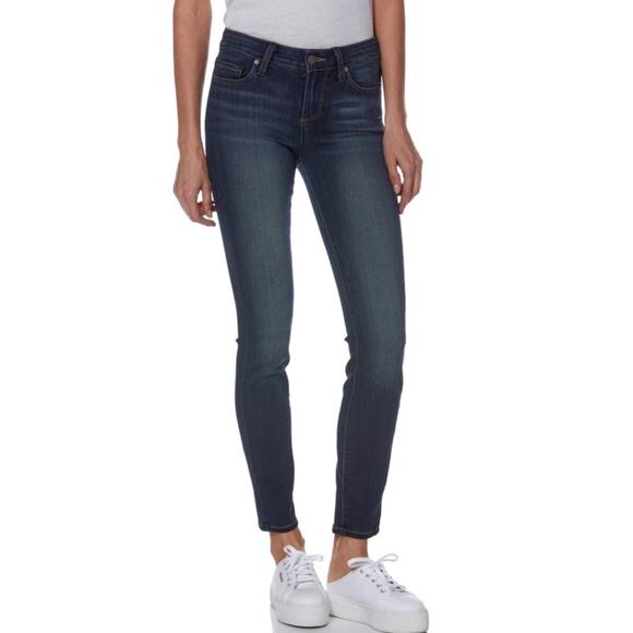 Paige The Kylie Crop Jeans Designer Skinny Jeans Mid Rise Dark Wash Size 25 - Picture 1 of 7